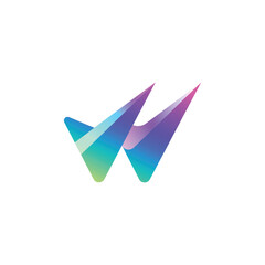 LETTER W LOGO MULTICOLOR GRADIENT