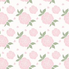 seamless pattern with pink roses