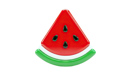 3D Rendered Watermelon Slice Icon