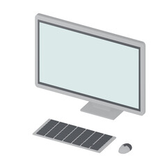 Fototapeta premium 白いデスクトップパソコンの3Dイラスト 