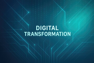 Digital transformation abstract technology background with binary code and circuits digital.