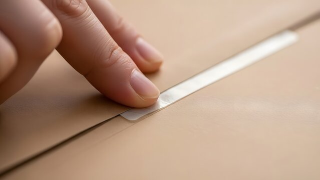 Hand Taping a Box with Packaging Tape.