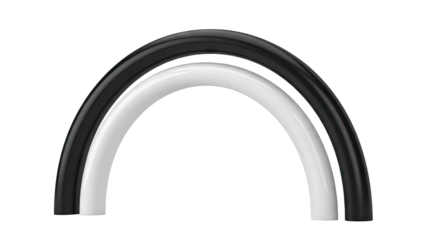 Abstract Arches - Black and White Curves