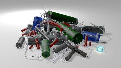1950年代から1970年代頃の日本製のラジオや測定器などに使用されていた多種多様の抵抗器コレクション