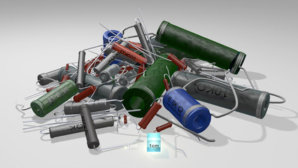 1950年代から1970年代頃の日本製のラジオや測定器などに使用されていた多種多様の抵抗器コレクション