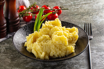 Mushed boiled potato homemade puree