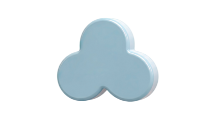 3D Blue Clover Shape