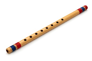 Traditional Bamboo Bansuri Flute Isolated