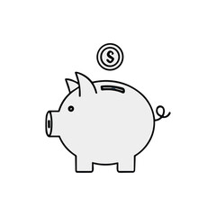 Obraz premium Financial planning concept illustration showing a piggy bank receiving a coin, symbolizing diligent savings, future investment, and economic security for personal wealth management and fiscal growth