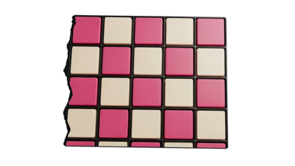 Pink and Cream Square Grid