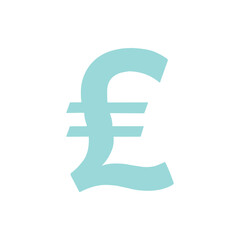 Obraz premium Graphic illustration of a light blue Pound Sterling currency symbol, representing money, finance, banking, economic transactions, and monetary value