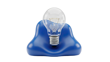 Lightbulb submerged in blue liquid