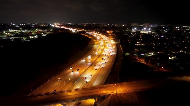 An awesome aerial drone video of night traffic on I95 in South Florida.