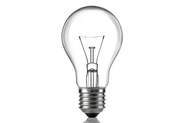 Classic Clear Incandescent Light Bulb Isolated on White Background
