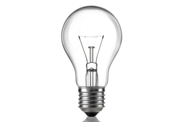 Classic Clear Incandescent Light Bulb Isolated on White Background