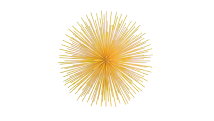 Abstract yellow starburst sculpture made of thin sticks