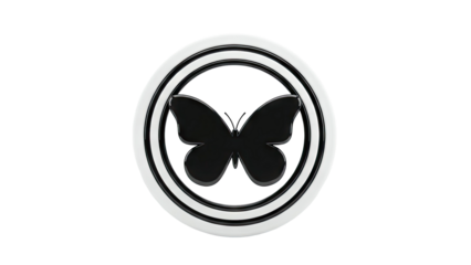 Black Butterfly in Concentric Circles Logo