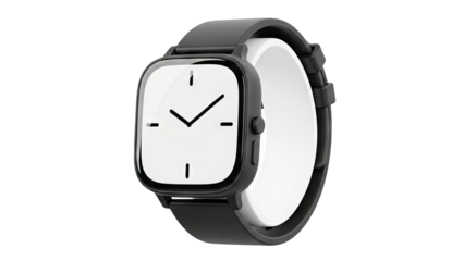 Modern Smartwatch with Black Strap and Minimalist Face