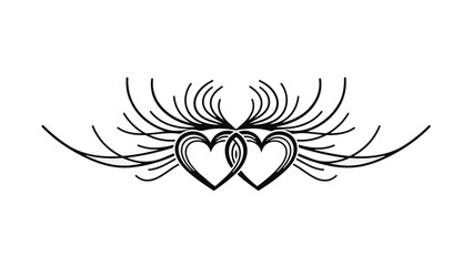 Obraz premium Elegant intertwined hearts with delicate flourishes, symbolizing love and connection.