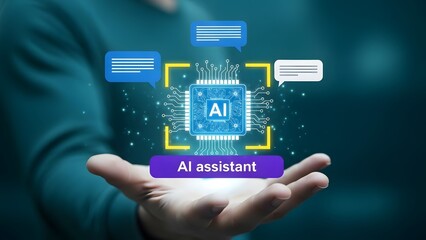 AI Assistant Concept – Smart Chat Technology for Virtual Help, Automation, and Digital Interaction Innovation