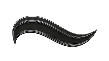 Abstract Black Swirl with Silver Edges on White