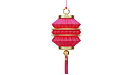 Red and Gold Chinese Lantern with Tassel