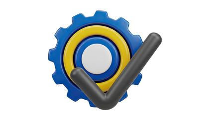 3D Icon: Gear with Checkmark