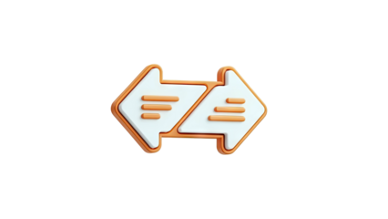 3D Icon of Two Arrows Exchanging Data
