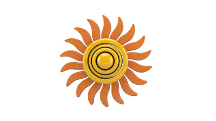 3D Rendered Stylized Sun Icon
