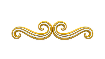 Elegant Gold and White Swirl Ornament