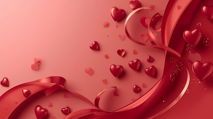 Obraz premium Luxury Valentine’s Day abstract background with elegant heart shapes and gold accents