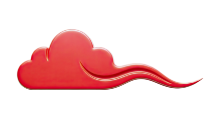 Red 3D Cloud Shape