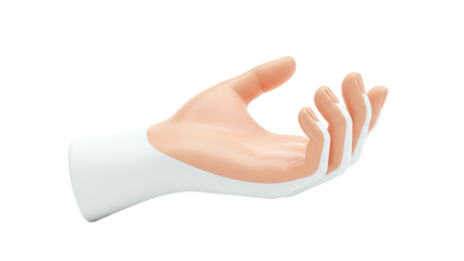 3D Rendering of a Stylized Human Hand in a Cupped Position
