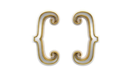 Ornate Gold and White Braces Symbol