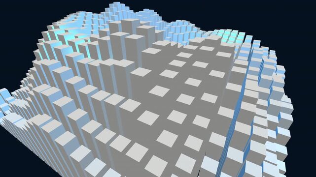 Stock Market Volatility Financial Growth 3D Bar Chart Metallic Data Blocks Rising Waves Gold Peaks Emerald Gradients Seamless Loop 4K ProRes 422 HQ
