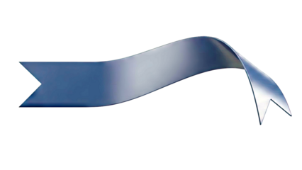 Dark Blue Wavy Ribbon Banner