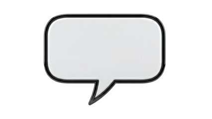 Blank Speech Bubble Icon with Black Outline