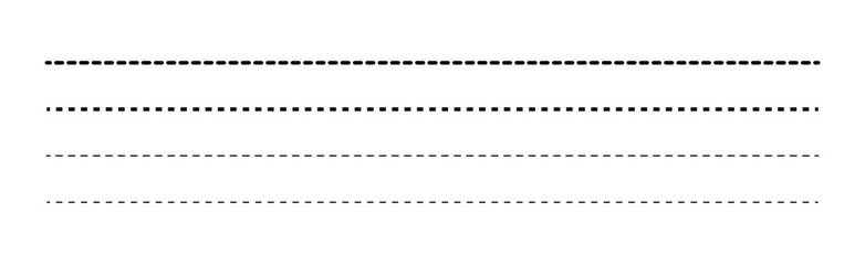 Fototapeta premium Set of Abstract Dotted and Dashed Horizontal Line Dividers and Separators. Modern Design Elements for Web, Print, and UI or UX