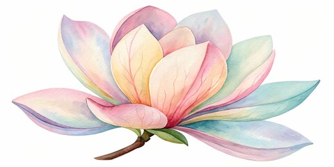 Pink lily and lotus flowers blooming beautifully in soft pink colors on an isolated background