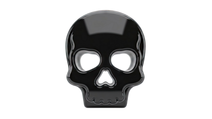 Glossy Black Skull with Layered Interior