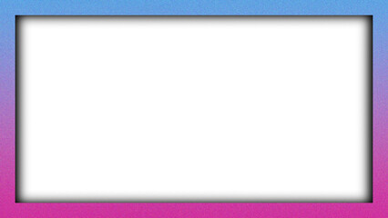 A blank vibrant color grainy texture wooden picture frame with a square paper space and gray border design creates an empty art banner for a web page illustration on a white wall