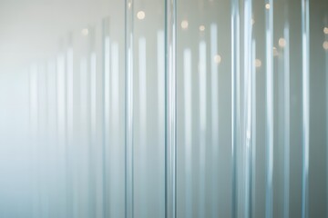 Modern Office Interior with Glass Walls and Frosted Stripes Creating Corporate Workspace Background