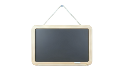 Chalkboard with Wooden Frame Hanging on Rope