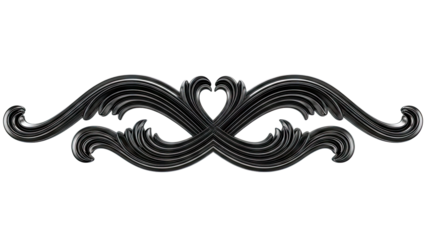 Elegant Black Scrollwork Design with Heart Motif