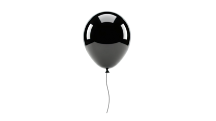 Glossy Black Balloon with String