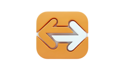 Orange and White Arrows Icon