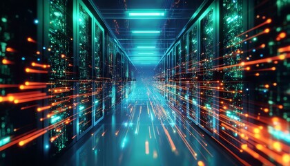 Futuristic Atmosphere in an Advanced Cyberspace Environment