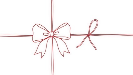 Red heart with ribbon and gold bow vector illustration for a Valentine gift card design featuring love symbols and holiday celebration art