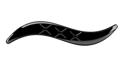 Black Curved Emblem with Three Star-like Embossments