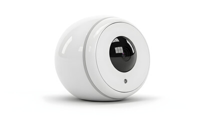 Modern spherical wireless security camera for smart home surveillance and remote monitoring, isolated on a white background
